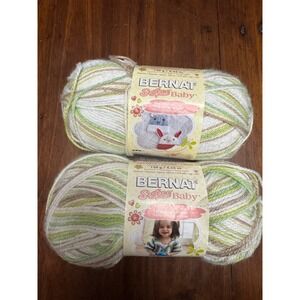 Bernat Softee Baby Yarn Little Trees 2 Skeins Acrylic Soft DK Knitting Crochet‎